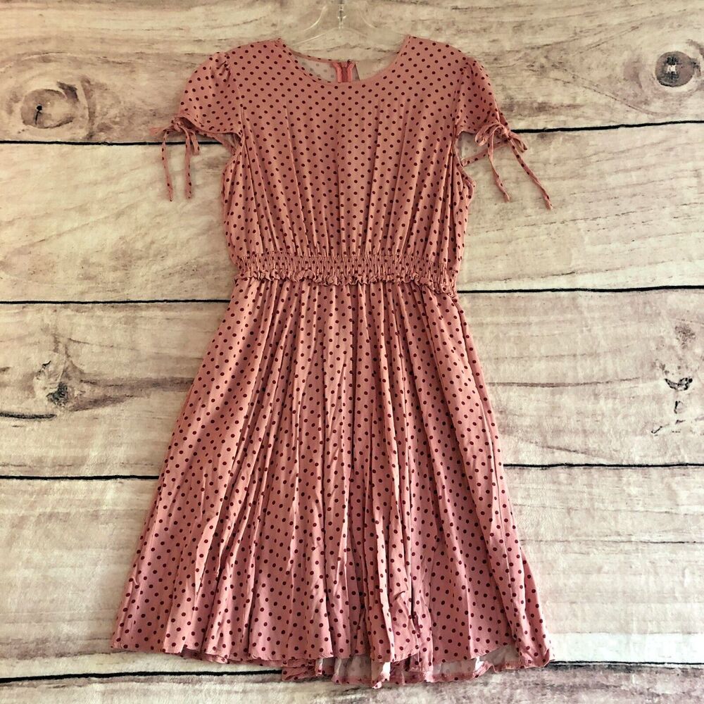 Gal Meets Glam Dress 10P Pink Corinne Polka Dots Rayon Pockets Pin Up Rockabilly